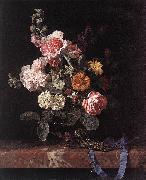 Willem van Vase of Flowers with Watch oil
